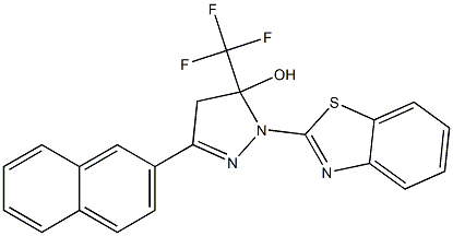 1-(1,3-BENZOTHIAZOL-2-YL)-3-(2-NAPHTHYL)-5-(TRIFLUOROMETHYL)-4,5-DIHYDRO-1H-PYRAZOL-5-OL Struktur