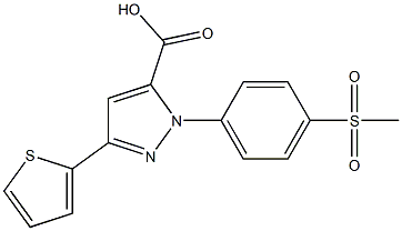 1-(4-(METHYLSULFONYL)PHENYL)-3-(THIOPHEN-2-YL)-1H-PYRAZOLE-5-CARBOXYLIC ACID Struktur