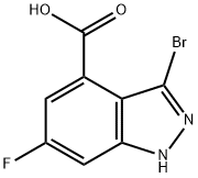 3-BROMO-6-FLUORO-4-INDAZOLECARBOXYLIC ACID Struktur