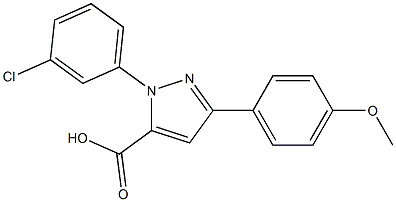 1-(3-CHLOROPHENYL)-3-(4-METHOXYPHENYL)-1H-PYRAZOLE-5-CARBOXYLIC ACID Struktur