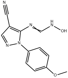 N-[4-CYANO-1-(4-METHOXYPHENYL)-1H-PYRAZOL-5-YL]-N'-HYDROXYIMINOFORMAMIDE Struktur