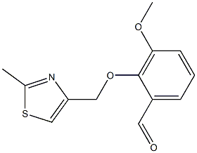 3-METHOXY-2-[(2-METHYL-1,3-THIAZOL-4-YL)METHOXY]BENZALDEHYDE Struktur