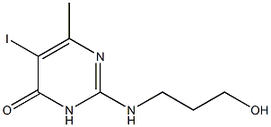 2-[(3-HYDROXYPROPYL)AMINO]-5-IODO-6-METHYLPYRIMIDIN-4(3H)-ONE Struktur