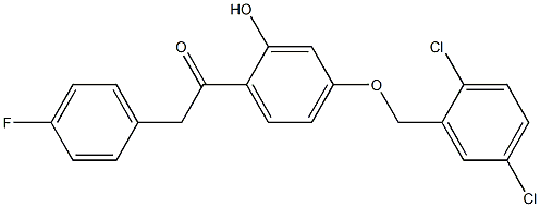 1-(4-(2,5-DICHLOROBENZYLOXY)-2-HYDROXYPHENYL)-2-(4-FLUOROPHENYL)ETHANONE Struktur