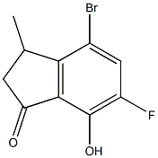 4-BROMO-6-FLUORO-7-HYDROXY-3-METHYLINDAN-1-ONE Struktur