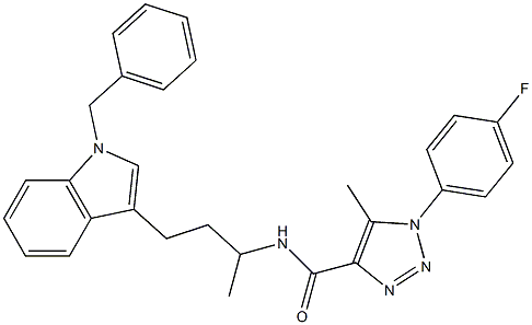 N-[3-(1-BENZYL-1H-INDOL-3-YL)-1-METHYLPROPYL]-1-(4-FLUOROPHENYL)-5-METHYL-1H-1,2,3-TRIAZOLE-4-CARBOXAMIDE Struktur