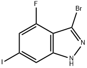 3-BROMO-4-FLUORO-6-IODOINDAZOLE Struktur