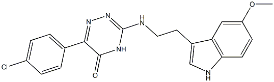 6-(4-CHLOROPHENYL)-3-{[2-(5-METHOXY-1H-INDOL-3-YL)ETHYL]AMINO}-1,2,4-TRIAZIN-5(4H)-ONE Struktur