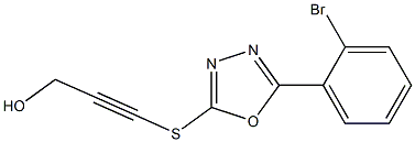 3-([5-(2-BROMOPHENYL)-1,3,4-OXADIAZOL-2-YL]THIO)PROP-2-YN-1-OL Struktur