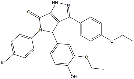 5-(4-BROMOPHENYL)-4-(3-ETHOXY-4-HYDROXYPHENYL)-3-(4-ETHOXYPHENYL)-4,5-DIHYDROPYRROLO[3,4-C]PYRAZOL-6(1H)-ONE Struktur