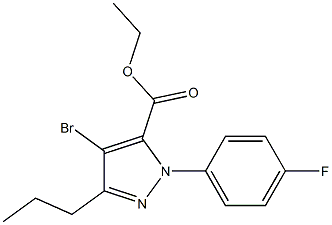 4-BROMO-1-(4-FLUOROPHENYL)-3-PROPYL-1H-PYRAZOLE-5-CARBOXYLIC ACID ETHYL ESTER Struktur