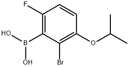 2-BROMO-6-FLUORO-3-ISOPROPOXYPHENYLBORONIC ACID Struktur