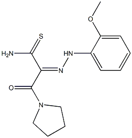 (2Z)-2-[(2-METHOXYPHENYL)HYDRAZONO]-3-OXO-3-PYRROLIDIN-1-YLPROPANETHIOAMIDE Struktur