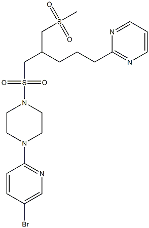 4-(5-BROMO-2-PYRIDINYL)-1-[(5-(2-PYRIMIDINYL)-2-[(METHYLSULFONYL)METHYL]-PENTYL)SULFONYL]-PIPERAZINE Struktur