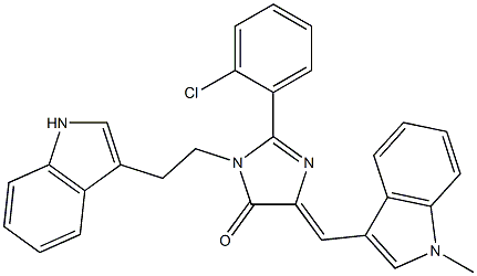 (Z)-1-(2-(1H-INDOL-3-YL)ETHYL)-2-(2-CHLOROPHENYL)-4-((1-METHYL-1H-INDOL-3-YL)METHYLENE)-1H-IMIDAZOL-5(4H)-ONE Struktur