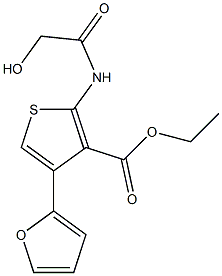 ETHYL 4-(2-FURYL)-2-(GLYCOLOYLAMINO)THIOPHENE-3-CARBOXYLATE Struktur