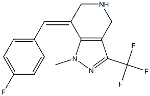 7-(E)-P-FLUOROBENZYLIDENE-4,5,6,7-TETRAHYDRO-1-METHYL-3-(TRIFLUOROMETHYL)PYRAZOLO-[4,3-C]-PYRIDINE Struktur