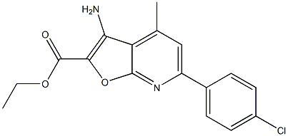 ETHYL 3-AMINO-6-(4-CHLOROPHENYL)-4-METHYLFURO[2,3-B]PYRIDINE-2-CARBOXYLATE Struktur