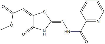 METHYL (2E)-{(2E)-4-OXO-2-[(PYRIDIN-2-YLCARBONYL)HYDRAZONO]-1,3-THIAZOLIDIN-5-YLIDENE}ACETATE Struktur