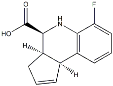 (3AR,4S,9BS)-6-FLUORO-3A,4,5,9B-TETRAHYDRO-3H-CYCLOPENTA[C]QUINOLINE-4-CARBOXYLIC ACID Struktur