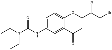 3-[3-ACETYL-4-(3-BROMO-2-HYDROXYPROPOXY)PHENYL]-1,1-DIETHYLUREA Struktur