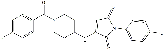 1-(4-CHLOROPHENYL)-3-{[1-(4-FLUOROBENZOYL)PIPERIDIN-4-YL]AMINO}-1H-PYRROLE-2,5-DIONE Struktur