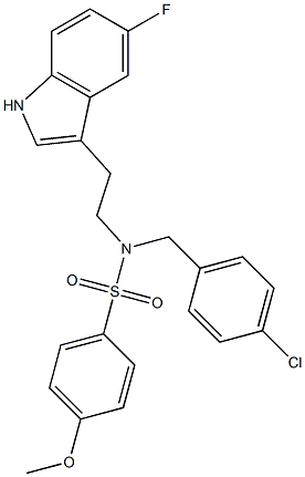 N-(4-CHLOROBENZYL)-N-[2-(5-FLUORO-1H-INDOL-3-YL)ETHYL]-4-METHOXYBENZENESULFONAMIDE Struktur