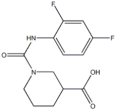 1-[[(2,4-DIFLUOROPHENYL)AMINO]CARBONYL]PIPERIDINE-3-CARBOXYLIC ACID Struktur