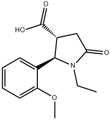 (2R,3R)-1-ETHYL-2-(2-METHOXY-PHENYL)-5-OXO-PYRROLIDINE-3-CARBOXYLIC ACID Struktur