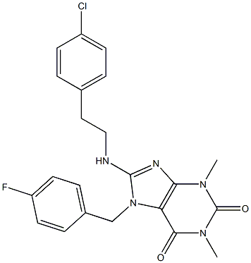 8-(4-CHLOROPHENETHYLAMINO)-7-(4-FLUOROBENZYL)-1,3-DIMETHYL-1H-PURINE-2,6(3H,7H)-DIONE Struktur