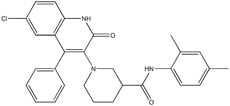 1-(6-CHLORO-2-OXO-4-PHENYL-1,2-DIHYDRO-3-QUINOLINYL)-N-(2,4-DIMETHYLPHENYL)-3-PIPERIDINECARBOXAMIDE Struktur