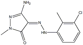 (4Z)-3-AMINO-1-METHYL-1H-PYRAZOLE-4,5-DIONE 4-[(3-CHLORO-2-METHYLPHENYL)HYDRAZONE] Struktur