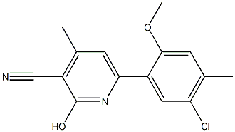 6-(5-CHLORO-2-METHOXY-4-METHYLPHENYL)-2-HYDROXY-4-METHYLPYRIDINE-3-CARBONITRILE Struktur