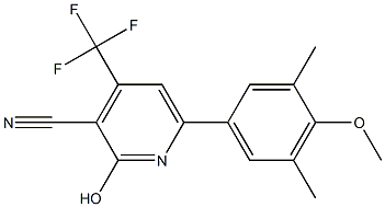 4-(TRIFLUOROMETHYL)-2-HYDROXY-6-(4-METHOXY-3,5-DIMETHYLPHENYL)PYRIDINE-3-CARBONITRILE Struktur