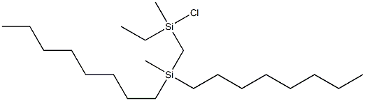 (DI-N-OCTYLMETHYLSILYL)ETHYLDIMETHYLCHLOROSILANE Struktur