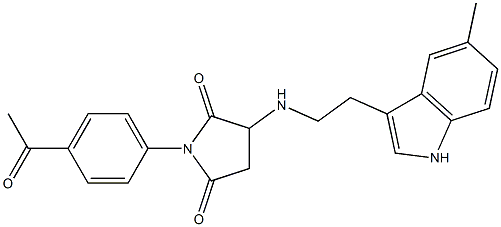 1-(4-ACETYLPHENYL)-3-(2-(5-METHYL-1H-INDOL-3-YL)ETHYLAMINO)PYRROLIDINE-2,5-DIONE Struktur