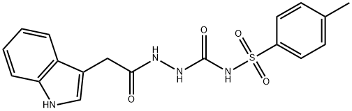 1-(2-(INDOL-3-YL)-ACETYL)-4-(4-TOLUENESULPHONYL)SEMICARBAZIDE Struktur