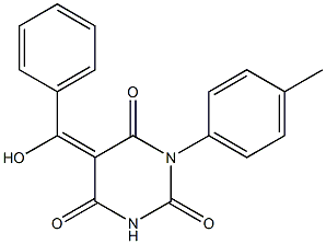 (5E)-5-[HYDROXY(PHENYL)METHYLENE]-1-(4-METHYLPHENYL)PYRIMIDINE-2,4,6(1H,3H,5H)-TRIONE Struktur