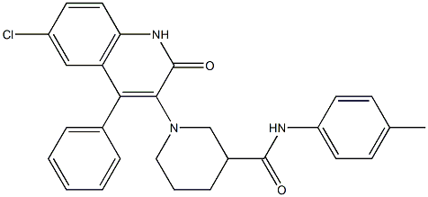 1-(6-CHLORO-2-OXO-4-PHENYL-1,2-DIHYDRO-3-QUINOLINYL)-N-(4-METHYLPHENYL)-3-PIPERIDINECARBOXAMIDE Struktur