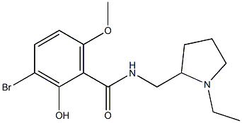 N-[(1-ETHYLPYRROLIDIN-2-YL)-METHYL]-3-BROMO-2-HYDROXY-6-METHOXYBENZAMIDE Struktur