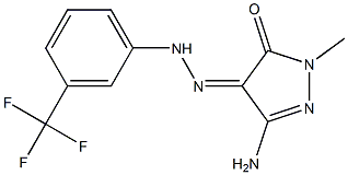 (4Z)-3-AMINO-1-METHYL-1H-PYRAZOLE-4,5-DIONE 4-{[3-(TRIFLUOROMETHYL)PHENYL]HYDRAZONE} Struktur