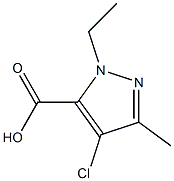 4-CHLORO-1-ETHYL-3-METHYL-1H-PYRAZOLE-5-CARBOXYLIC ACID Struktur