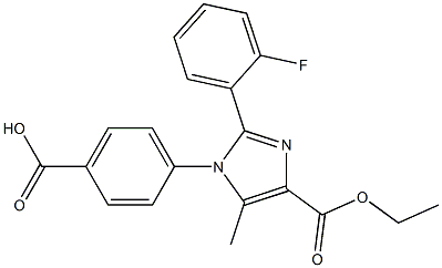 1-(4-CARBOXY-PHENYL)-2-(2-FLUORO-PHENYL)-5-METHYL-1H-IMIDAZOLE-4-CARBOXYLIC ACID ETHYL ESTER Struktur