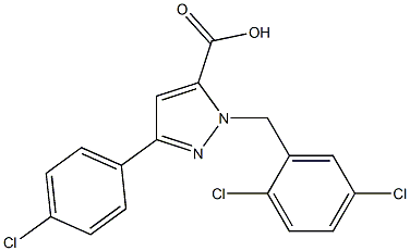 1-(2,5-DICHLOROBENZYL)-3-(4-CHLOROPHENYL)-1H-PYRAZOLE-5-CARBOXYLIC ACID Struktur