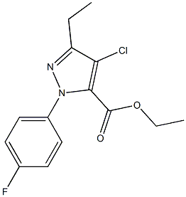 4-CHLORO-3-ETHYL-1-(4-FLUOROPHENYL)-1H-PYRAZOLE-5-CARBOXYLIC ACID ETHYL ESTER Struktur