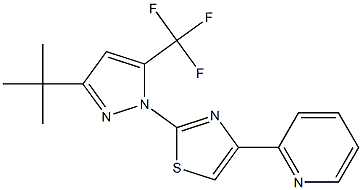 2-{2-[3-TERT-BUTYL-5-(TRIFLUOROMETHYL)-1H-PYRAZOL-1-YL]-1,3-THIAZOL-4-YL}PYRIDINE Struktur