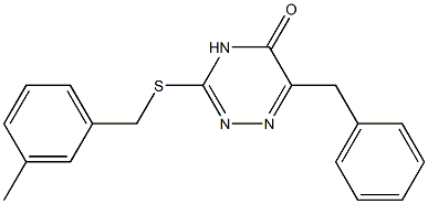 6-BENZYL-3-[(3-METHYLBENZYL)THIO]-1,2,4-TRIAZIN-5(4H)-ONE Struktur