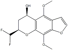 CIS-7-DIFLUOROMETHYL-4,9-DIMETHOXY-5H-FURO-[3,2-G]-CHROMANE-5-OL Struktur