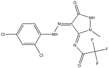 N-{(3Z,4E)-4-[(2,4-DICHLOROPHENYL)HYDRAZONO]-2-METHYL-5-OXOPYRAZOLIDIN-3-YLIDENE}-2,2,2-TRIFLUOROACETAMIDE Struktur