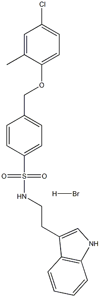 ((4-((4-CHLORO-2-METHYLPHENOXY)METHYL)PHENYL)SULFONYL)(2-INDOL-3-YLETHYL)AMINE, HYDROBROMIDE Struktur